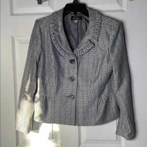 giorgio sant’ angelo knit ruffle collar blazer